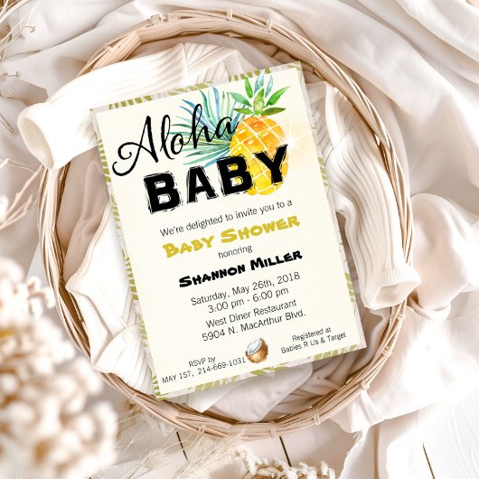 Tropische babyshower uitnodiging