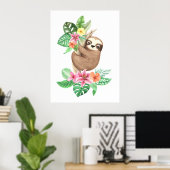 Tropische Babysluffer Poster (Thuiskantoor)