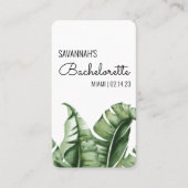 Tropische bachelorette Itinerary Badge Insert Visitekaartje (Voorkant)