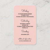 Tropische bachelorette Itinerary Badge Insert Visitekaartje (Achterkant)
