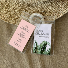 Tropische bachelorette Itinerary Badge Insert Visitekaartje