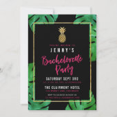 Tropische Bachelorette Party/Gold Pineappel Kaart (Voorkant)