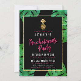 Tropische Bachelorette Party/Gold Pineappel Kaart