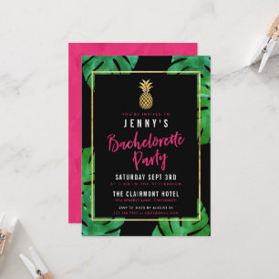 Tropische Bachelorette Party/Gold Pineappel Kaart