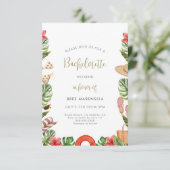 Tropische bachelorette party Invitation Beach Kaart (Staand voorkant)