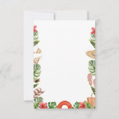 Tropische bachelorette party Invitation Beach Kaart (Achterkant)