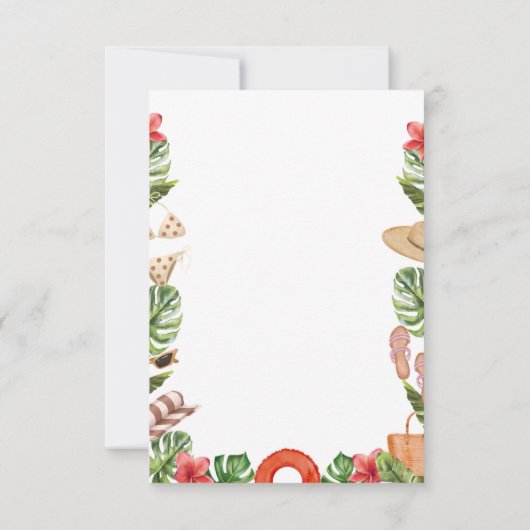 Tropische bachelorette party Invitation Beach Kaart (Achterkant)