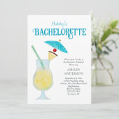 Tropische Bachelorette Party met Pina Colada Kaart (Staand voorkant)