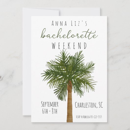 Tropische bachelorette party Weekend Itinerary Kaart (Voorkant)