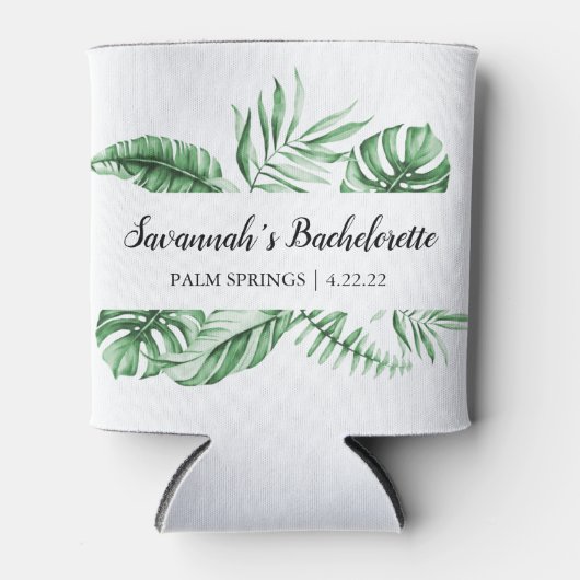 Tropische Bachelorette Weekend Monogram Koelbox Blikjeskoeler (Voorkant)