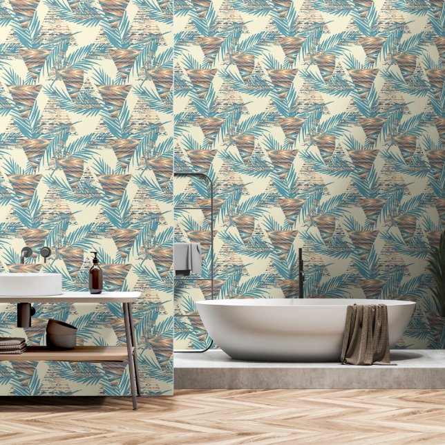 Tropische badkamer behang (Badkamer)