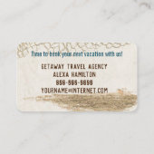 Tropische badplaats reflectie in zonnebril visitekaartje (Achterkant)