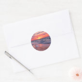Tropische Bahamas Sunset Paradise Beach Ronde Sticker (Envelop)