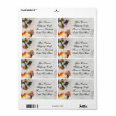 Tropische bakbloemen/planken etiket (Full Sheet)