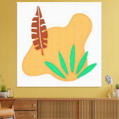 Tropische balans – Abstracte botanische bladkunst Canvas Afdruk (Insitu (Woonkamer))