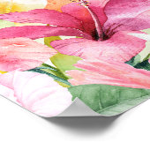 Tropische balkbloemen en welkomstteken van palmled poster (Hoek)