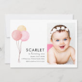 Tropische ballonnen eenvoudige uitnodiging voor ee (Voorkant)