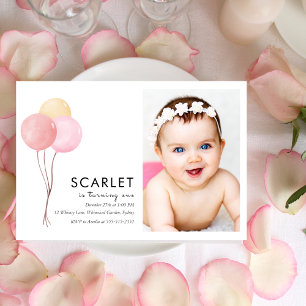 Tropische ballonnen eenvoudige uitnodiging voor ee