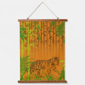 Tropische bamboe en luipaard hangend wandkleed (Voorkant)