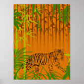 Tropische bamboe en luipaard poster (Voorkant)