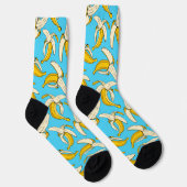 Tropische Banaan Fruit Print Voedsel Patroon Sokken (Rechts)