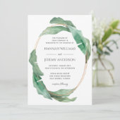 Tropische banaan laat botanische groene bruiloft o kaart (Staand voorkant)