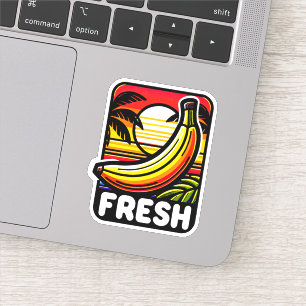 Tropische Banaan Levendige Verse Decal Sticker