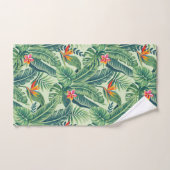 Tropische banaanmonstera Palm Leaves & Flowers Bad Handdoek (Handdoek)
