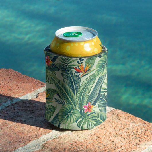 Tropische banaanmonstera Palm Leaves & Flowers Blikjeskoeler (Insitu Zwembad)