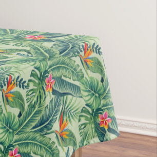 Tropische banaanmonstera Palm Leaves & Flowers Tafelkleed