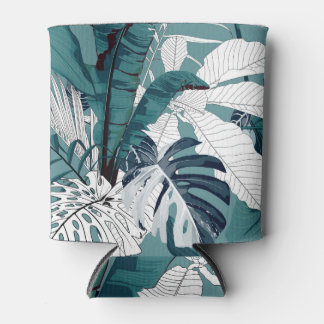 Tropische bananen Monstera: modieus naadloos. Blikjeskoeler