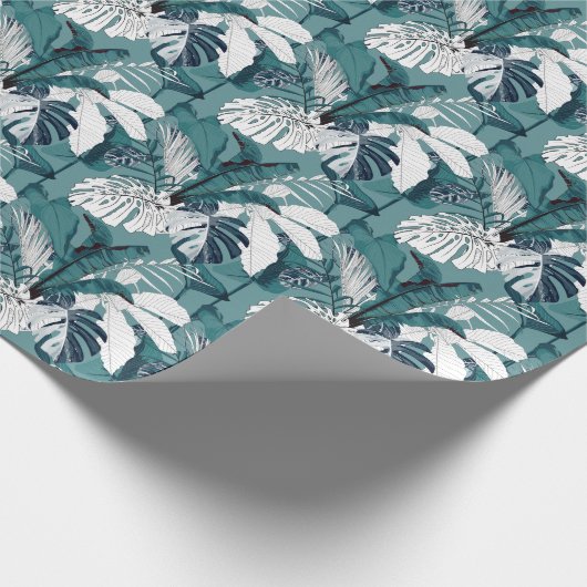 Tropische bananen Monstera: modieus naadloos. Cadeaupapier (Hoek)