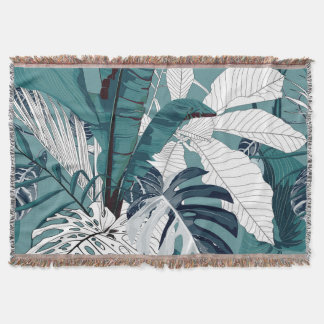 Tropische bananen Monstera: modieus naadloos. Deken