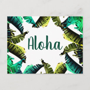 Tropische bananenbladeren Aloha Briefkaart