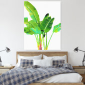 Tropische bananenbladeren Waterverf Canvas Afdruk (Insitu (Slaapkamer))