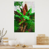 Tropische bananenboombladeren - Loop in de tuin Poster (Keuken)