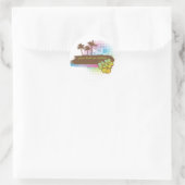 Tropische banner ronde sticker (Tas)