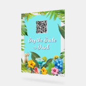 Tropische Bar Bruidsfeest Borrel QR-code Acryl Bord (Hoek)