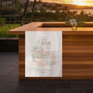 Tropische Bar en Handtekening Drink Watercolor Eil Wandkleed