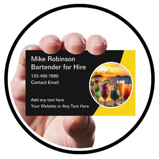 Tropische barman voor het huren van Visitekaartjes