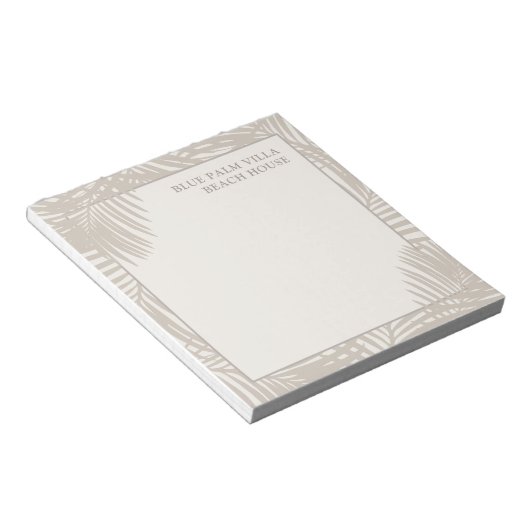 Tropische Basis Home Name Persoonlijk Notitieblok (Schuin)