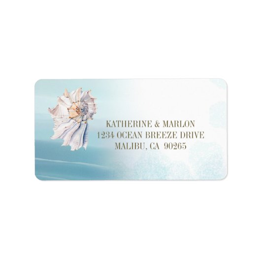 Tropische Baskische Waterverf Terugkeeradres Tropi Etiket (Voorkant)