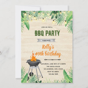 Tropische bbq-uitnodiging kaart