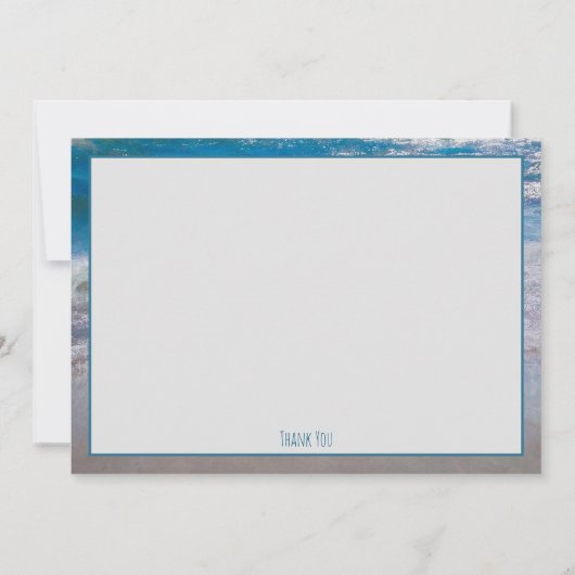 Tropische Beach Blue White Ocean Wave Bedankt (Achterkant)