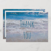 Tropische Beach Blue White Ocean Wave Bedankt (Voorkant / Achterkant)