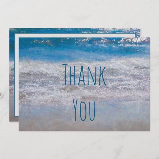 Tropische Beach Blue White Ocean Wave Bedankt (Voorkant / Achterkant)