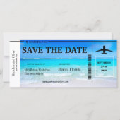 Tropische beach boarding Pass Weddenschap Save the (Voorkant)