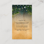 Tropische Beach Cocktails en Palm String Lights Visitekaartje (Achterkant)