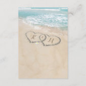 Tropische Beach Heart Weddenschappen Informatiekaartje (Achterkant)