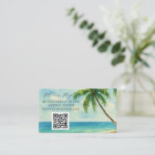 Tropische Beach Island Palm Trees Wedding Informatiekaartje (Staand voorkant)